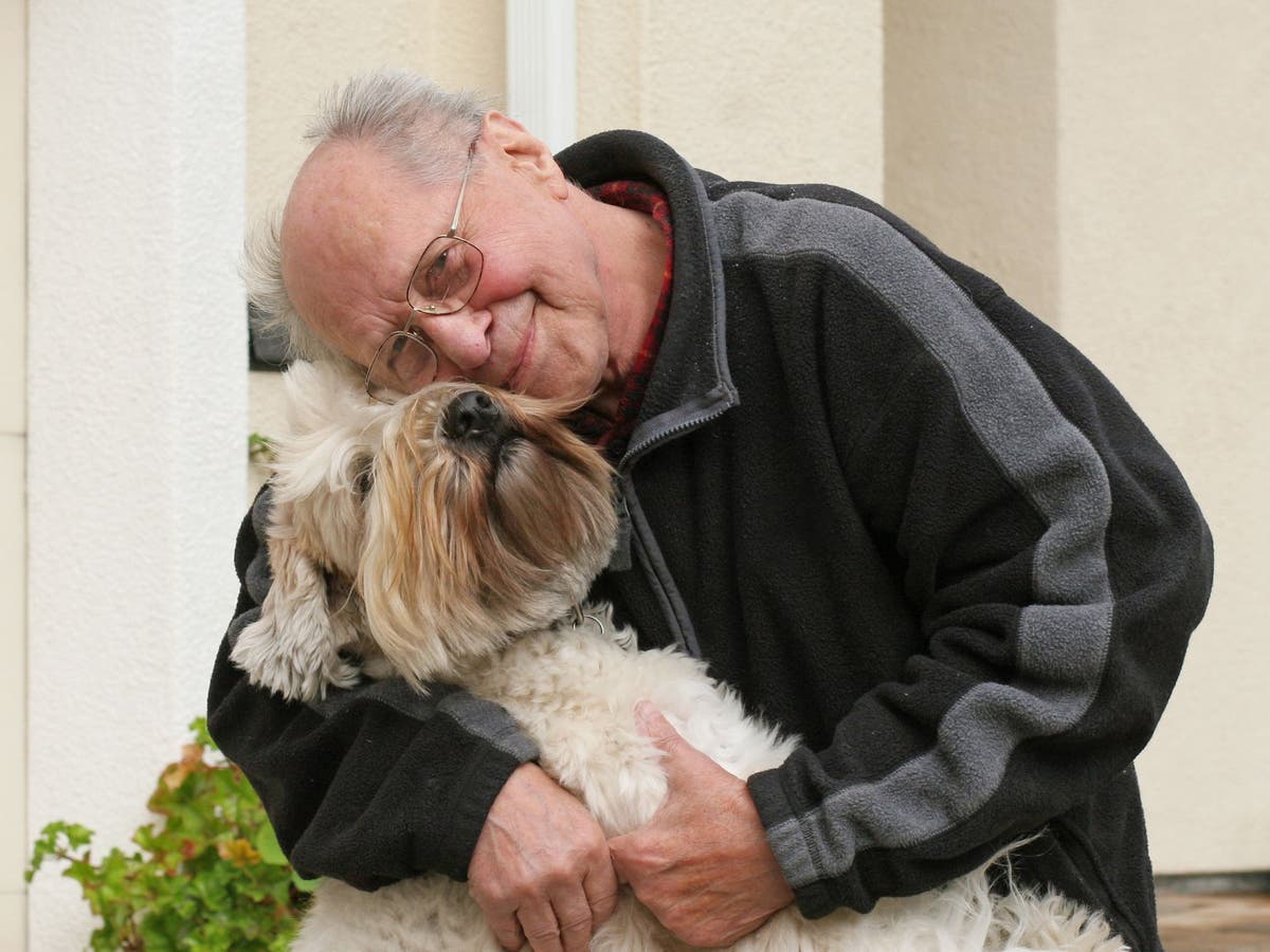 Old man deals names for dogs