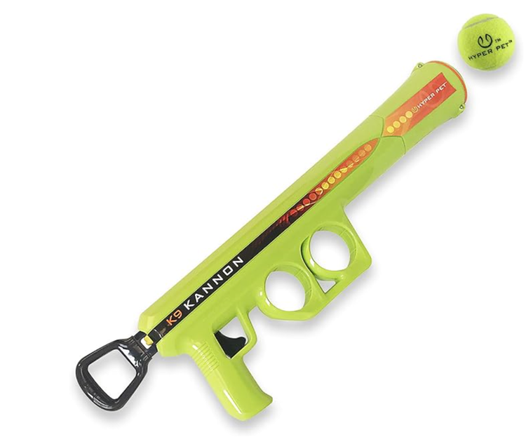 a tennis ball and tennis ball launcher